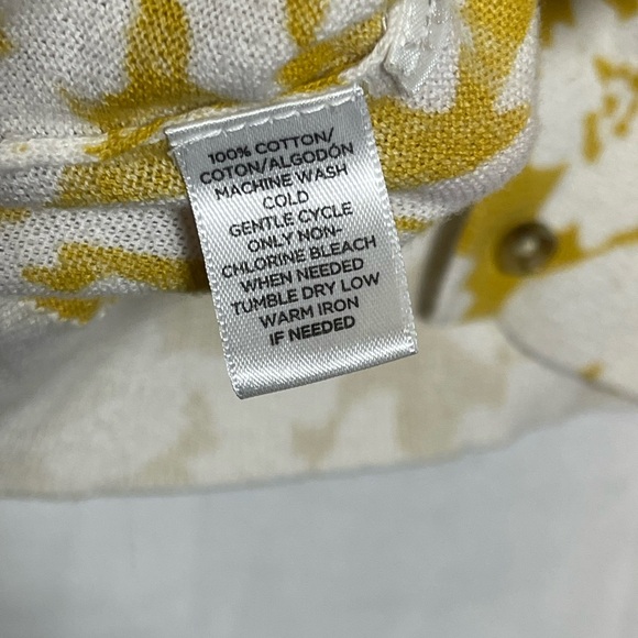 Cottagecore LOFT Yellow and Cream Knit Sweater 100% Cotton Spring Cardigan - Picture 4 of 6